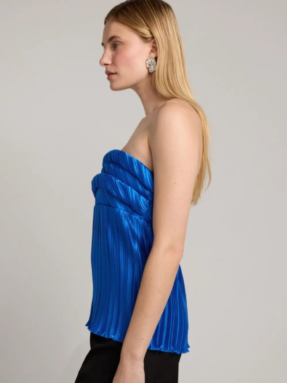 Lidee Vacances Strapless Pleated Top, Retails for $229, Royal Blue, US 4 AU 8 - Picture 4 of 9